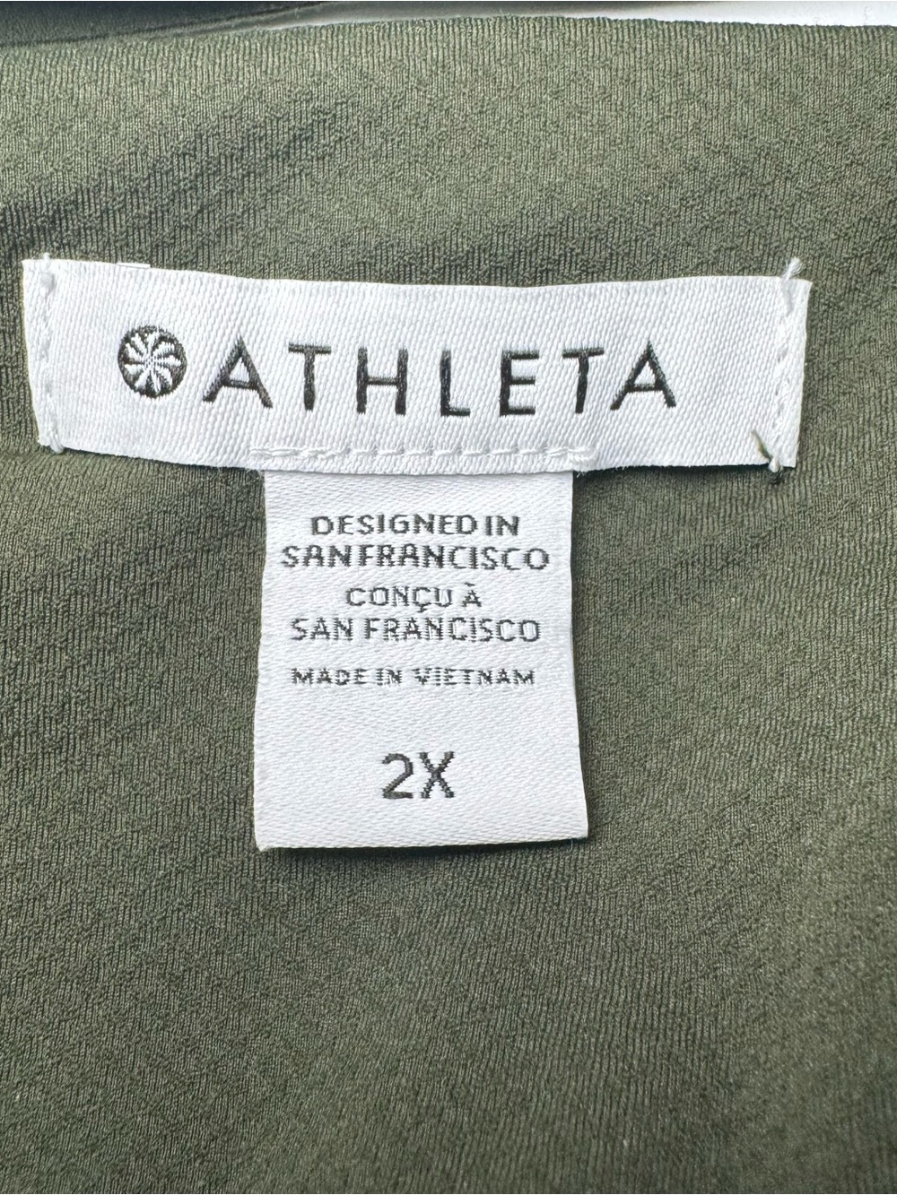 Athleta Elation Hybrid V Neck Olive Green Midi Dress 2X - Picture 6 of 6